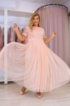 Вечерний комплект (юбка и топ) персиковый - фото 