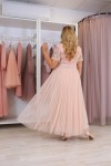 Вечерний комплект (юбка и топ) персиковый - фото 