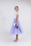 Пышная ярусная юбка из фатина (60 цветов) Лавандовая - фото 