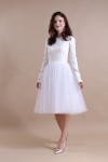 Пышная свадебная юбка-солнце из фатина (60 цветов)   Белая  - фото 