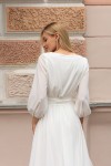 Шифоновое платье миди (Белое)    - фото 