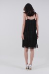 Платье-мини гэтсби с  бахромой на бретелях (Черный) - фото 